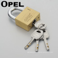 Top Security Short Shackle Square brass copper uncuttable padlock with changeable re-settable cylinder and rekeyable vane key